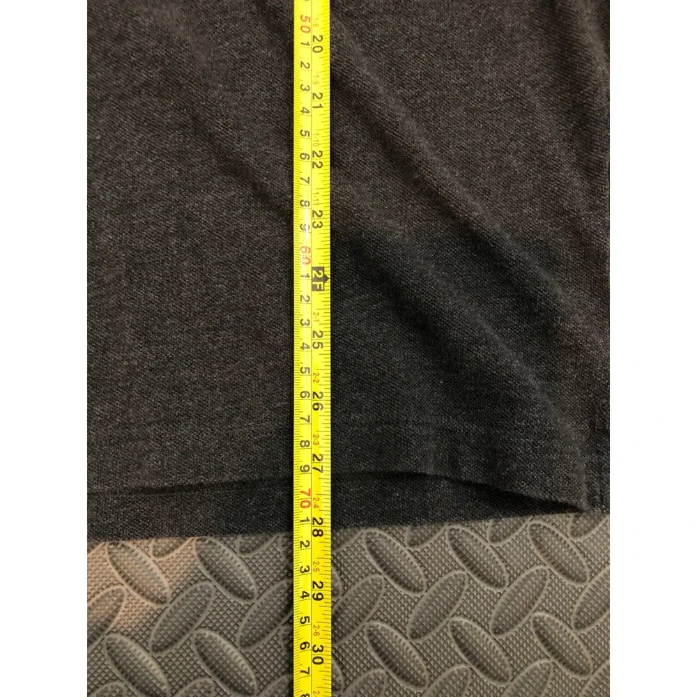 Burberry Polo Shirt Mens L Charcoal Grey Nova Check Placket Embroidered Logo